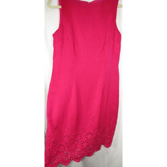 Vintage Miss Scarlett Fuchsia Floral Embroidered Cut Out Scalloped Dress Size 10 - Picture 13 of 13